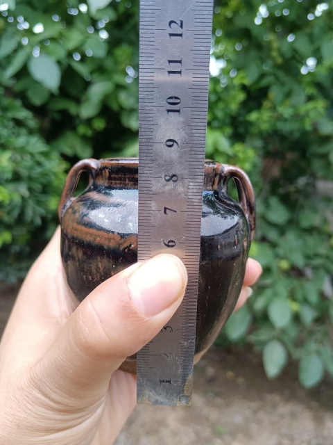 古玩陶瓷清代～四系窯變黑釉罐拍賣，當前價格11元