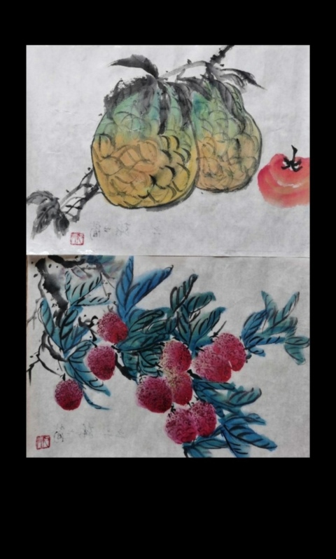 古玩字畫老中美協會員清華美院教授張世簡課稿兩幅拍賣,當前價格6000元