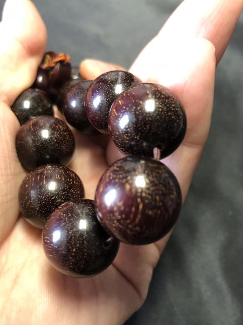 古玩雜項精品小紫檀念珠-手串-血檀拍賣,當前價格299元
