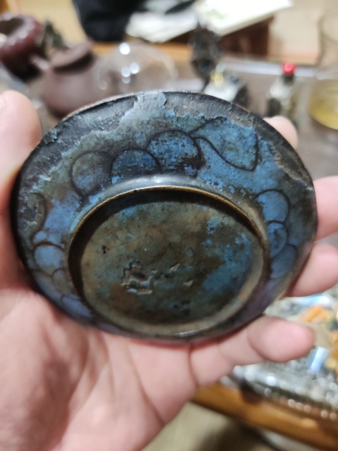 古玩雜項晚清景泰藍掐絲琺瑯小盤拍賣,當前價格699元