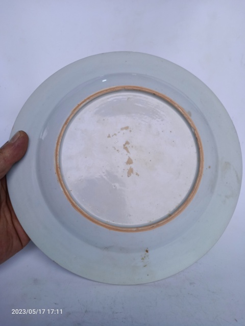 古玩陶瓷清乾隆鶴鹿同春青花盤拍賣,當前價格999元