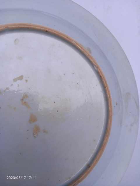 古玩陶瓷清乾隆鶴鹿同春青花盤拍賣,當前價格999元