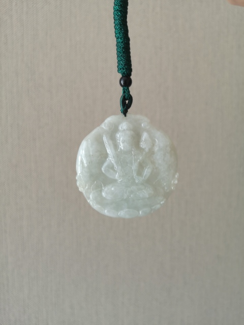 古玩玉器天然翡翠雕“虛空藏菩薩”掛牌拍賣,當前價格398元