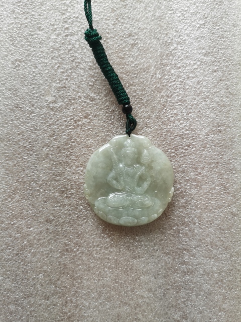 古玩玉器天然翡翠雕“虛空藏菩薩”掛牌拍賣,當前價格398元