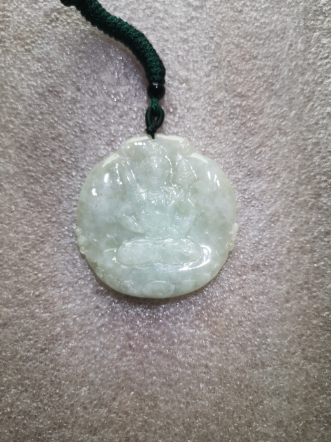古玩玉器天然翡翠雕“虛空藏菩薩”掛牌拍賣,當前價格398元