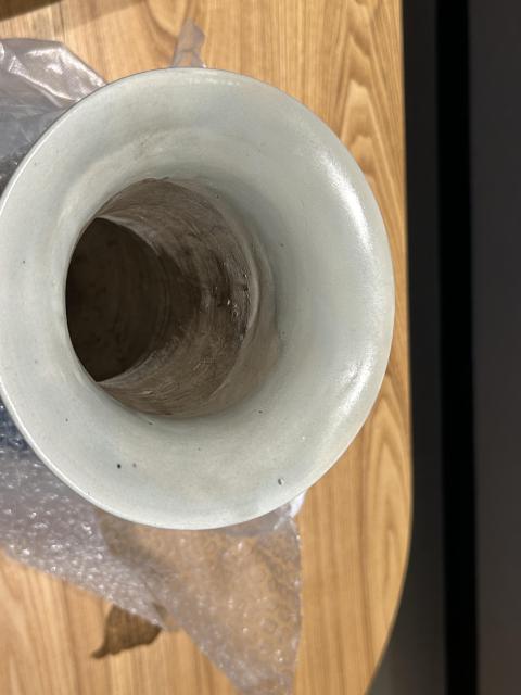 古玩陶瓷(實物保真)青花留白花卉紋雙耳瓶拍賣,當前價格999元