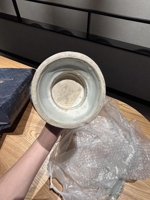 古玩陶瓷(實物保真)青花留白花卉紋雙耳瓶拍賣,當前價格999元