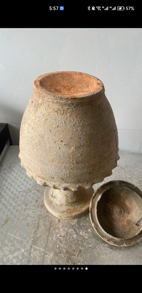 古玩陶瓷青釉瓜棱紋雙系蓋罐拍賣,當前價格999元