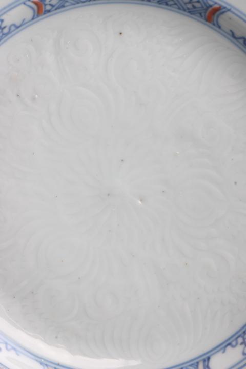 古玩陶瓷【7825】清康熙 青花描金暗刻花卉紋折沿盤拍賣,當前價格2890元