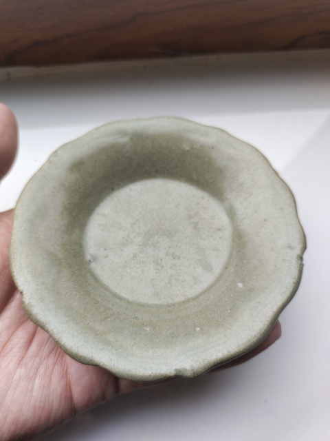 古玩陶瓷青釉花口盤拍賣，當前價格1200元