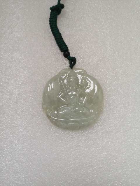 古玩玉器天然翡翠雕“虛空藏菩薩”掛牌拍賣,當前價格398元