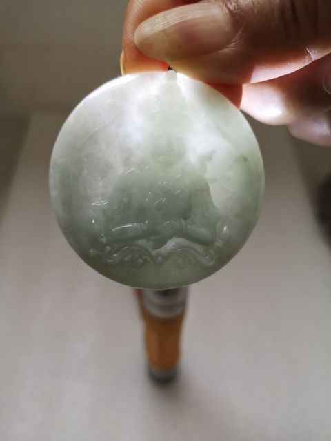 古玩玉器天然翡翠雕“度母觀音”掛牌拍賣,當前價格398元