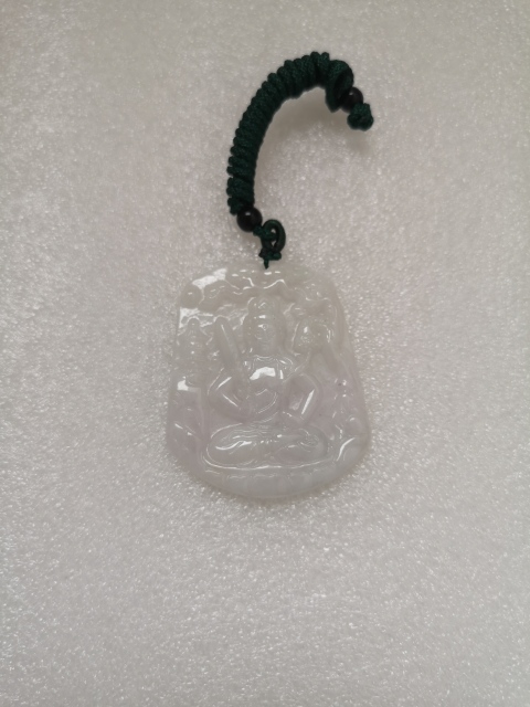 古玩玉器天然翡翠雕“虛空藏菩薩”掛牌拍賣，當(dāng)前價格398元
