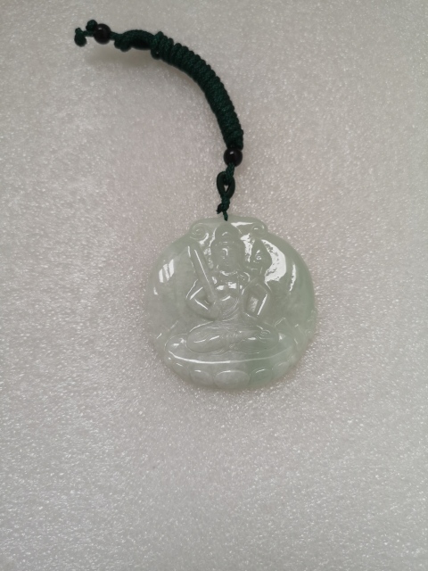 古玩玉器天然翡翠雕“虛空藏菩薩”掛牌拍賣,當前價格398元