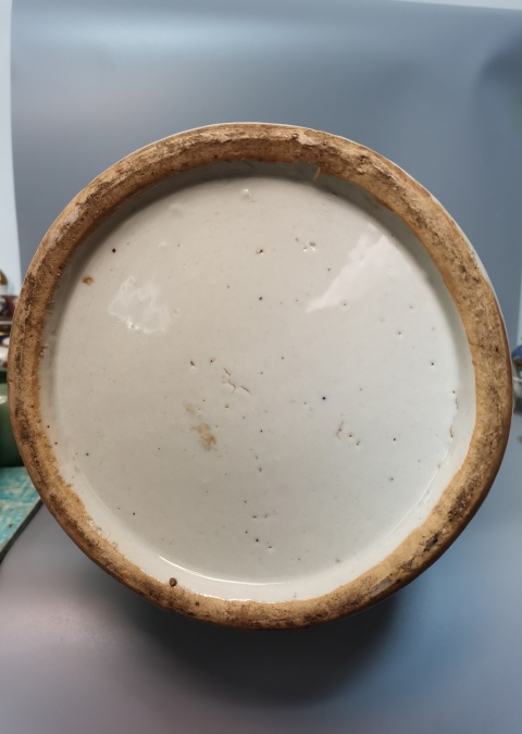 古玩陶瓷【300大件】清晚期青花人物故事圖獅耳大瓶拍賣，當前價格23900元