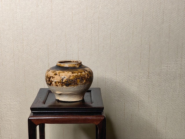 古玩陶瓷醬釉小茶入拍賣，當前價格159元