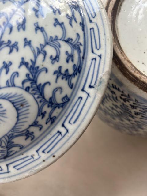 古玩陶瓷青花纏蓮粥罐拍賣,當前價格318元
