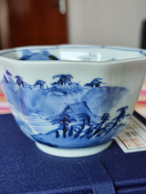 古玩陶瓷山水紋青花碗拍賣，當前價格567元