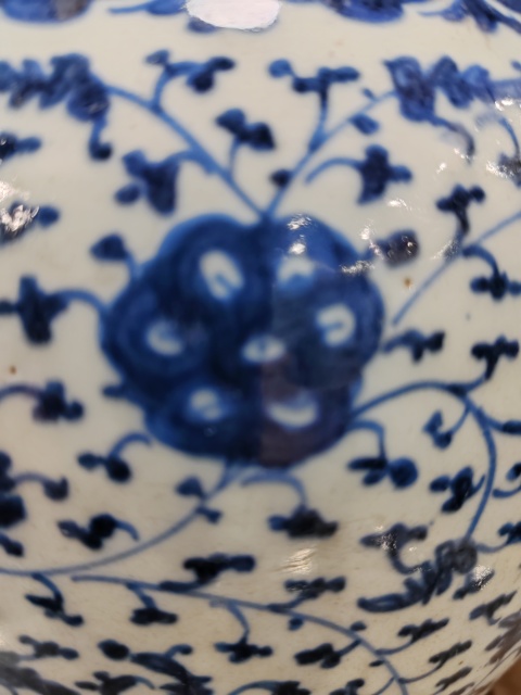 古玩陶瓷青花纏枝花紋罐拍賣，當前價格1800元
