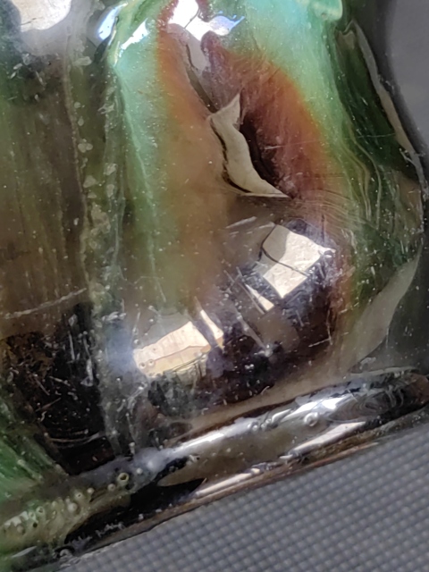 古玩陶瓷清窯變釉貼塑葡萄紋梨形尊拍賣,當前價格5600元