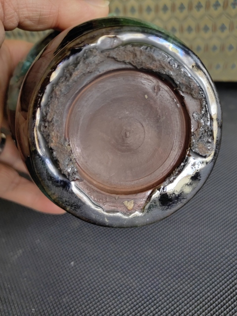 古玩陶瓷清窯變釉貼塑葡萄紋梨形尊拍賣,當前價格5600元