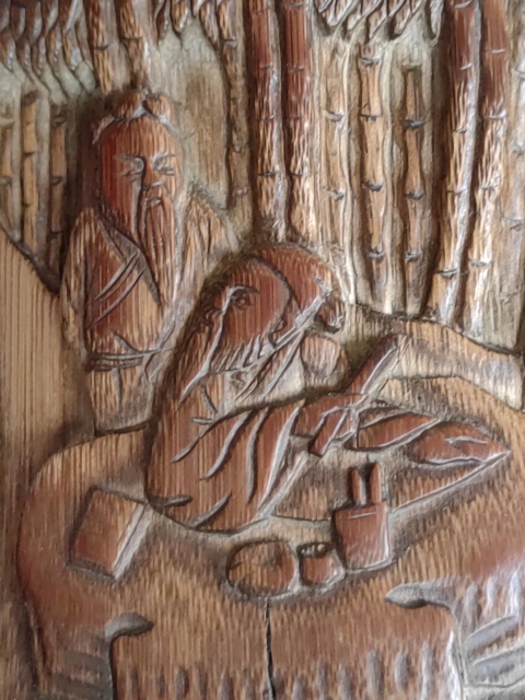 古玩雜項竹雕人物筆筒拍賣，當前價格1800元