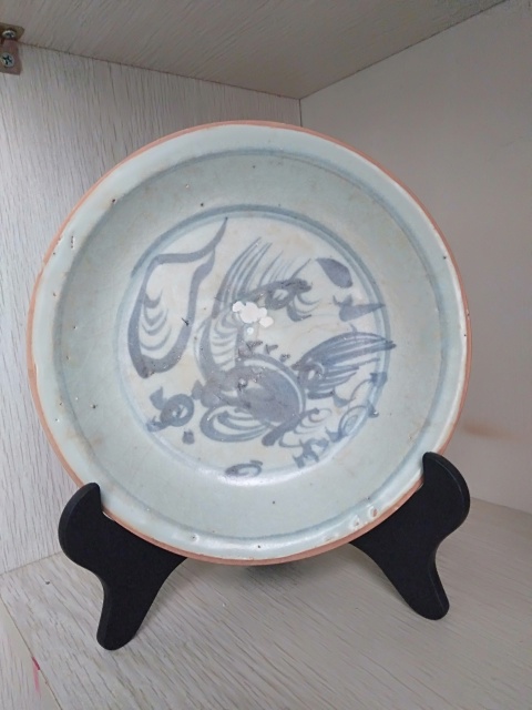 古玩陶瓷青花麒麟望月紋盤拍賣,當(dāng)前價(jià)格680元