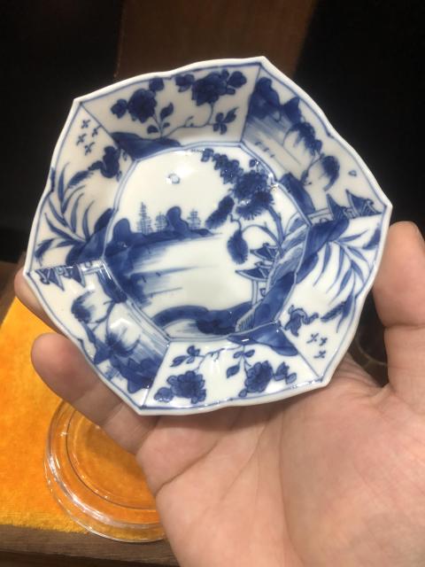 古玩陶瓷(新年放漏中)清-康熙-鴛鴦戲水青花-六方杯碟套裝拍賣,當前價格2844元