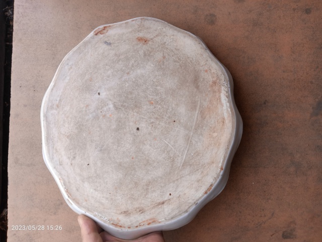 古玩陶瓷清末民初胭脂紅描金茶盤拍賣,當前價格888元