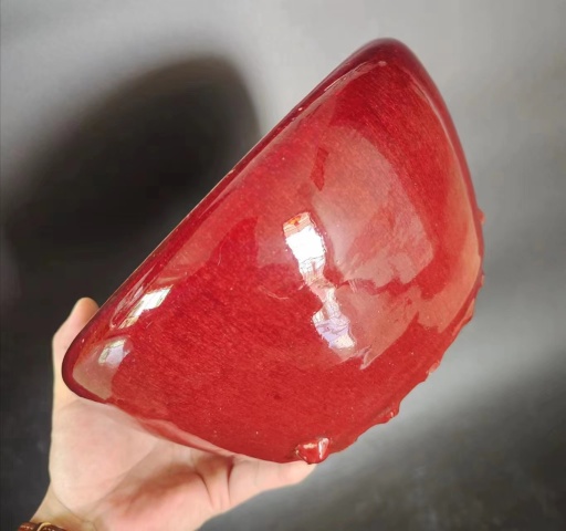 古玩陶瓷紅釉三乳足缽式香爐拍賣,當(dāng)前價(jià)格2888元