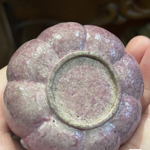 古玩陶瓷胭脂紅釉包袱葫蘆瓶拍賣，當前價格16800元