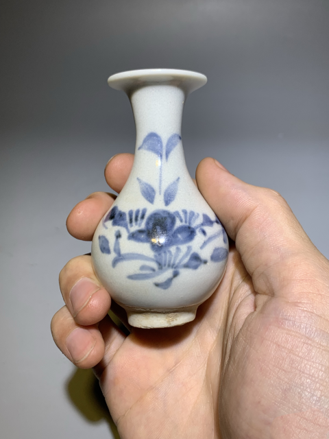 古玩陶瓷【清早】青花花卉紋玉壺春瓶【有瓶中皇后的美稱】拍賣,當前價格3600元
