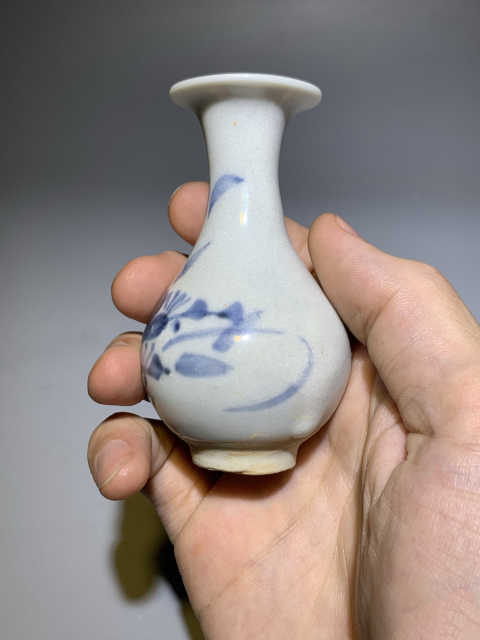 古玩陶瓷【清早】青花花卉紋玉壺春瓶【有瓶中皇后的美稱】拍賣,當前價格3600元