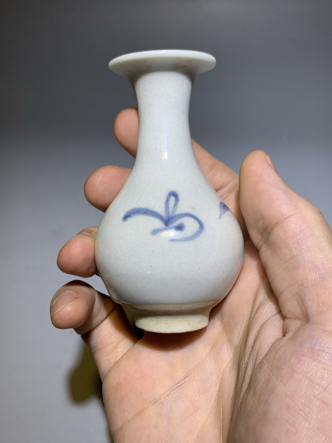古玩陶瓷【清早】青花花卉紋玉壺春瓶【有瓶中皇后的美稱】拍賣,當前價格3600元