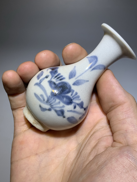 古玩陶瓷【清早】青花花卉紋玉壺春瓶【有瓶中皇后的美稱】拍賣,當前價格3600元