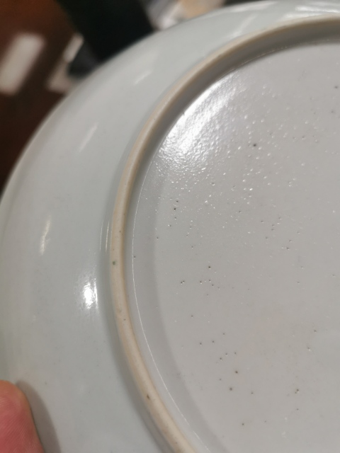 古玩陶瓷青花加彩山水樓閣臥盤拍賣,當(dāng)前價(jià)格4000元