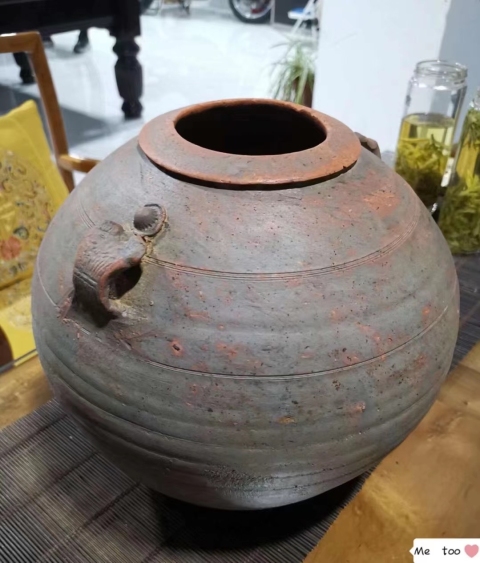古玩陶瓷漢代雙耳陶瓿拍賣，當前價格3000元