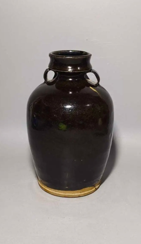 古玩陶瓷醬釉雙系罐拍賣,當前價格1998元