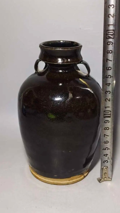 古玩陶瓷醬釉雙系罐拍賣,當前價格1998元