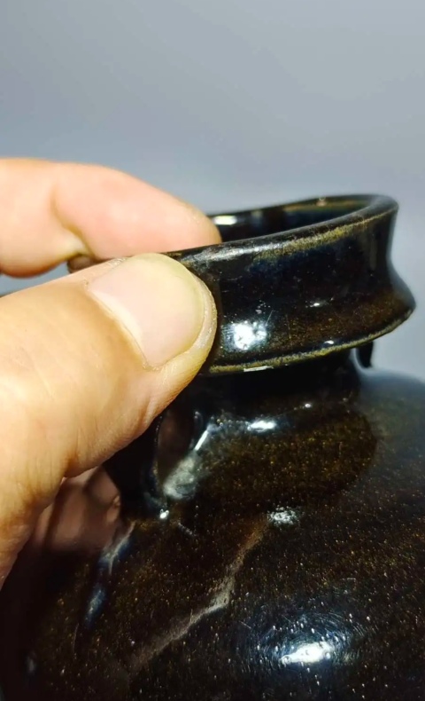 古玩陶瓷醬釉雙系罐拍賣,當前價格1998元
