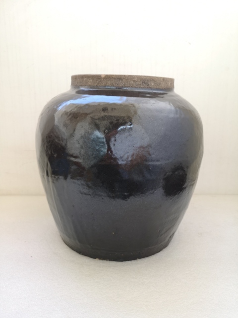 古玩陶瓷清代早期黑釉蓋罐拍賣，當前價格680元