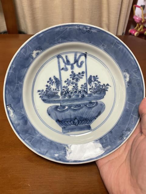 古玩陶瓷清·康熙雙魚款精品青花提藍花紋盤拍賣,當前價格1800元