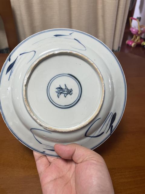 古玩陶瓷清·康熙雙魚款精品青花提藍花紋盤拍賣,當前價格1800元