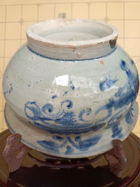 古玩陶瓷【精品大口徑】明代.青花大香爐拍賣，當前價格2980元
