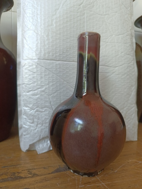 古玩陶瓷晚清民國時期三羊開泰天球瓶拍賣，當前價格6800元