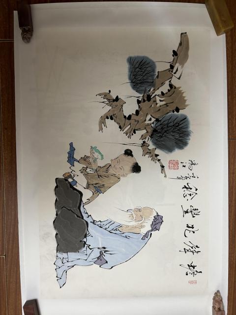古玩字畫陳鴻江《蟾聲抱豐》拍賣，當前價格458元