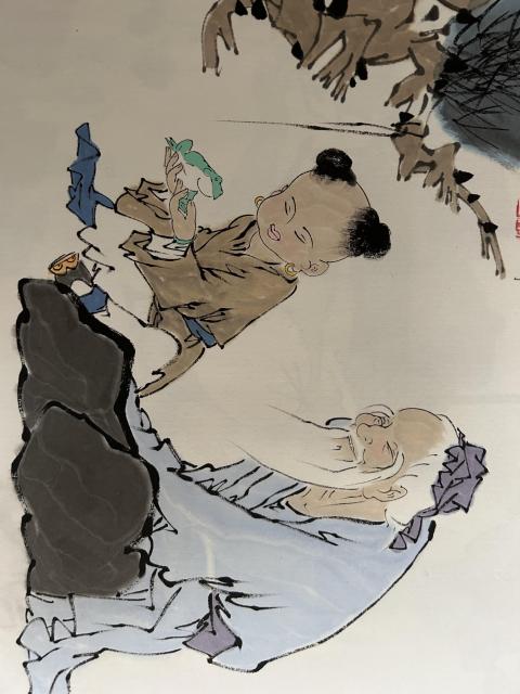 古玩字畫陳鴻江《蟾聲抱豐》拍賣，當前價格458元