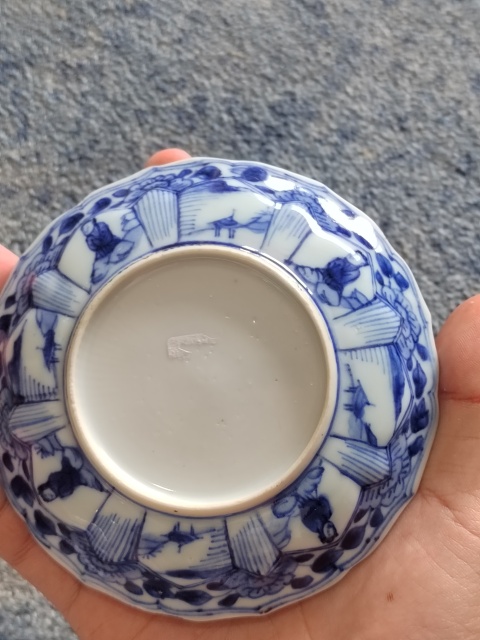 古玩陶瓷清康熙仕女花卉紋開窗青花盤拍賣,當前價格950元