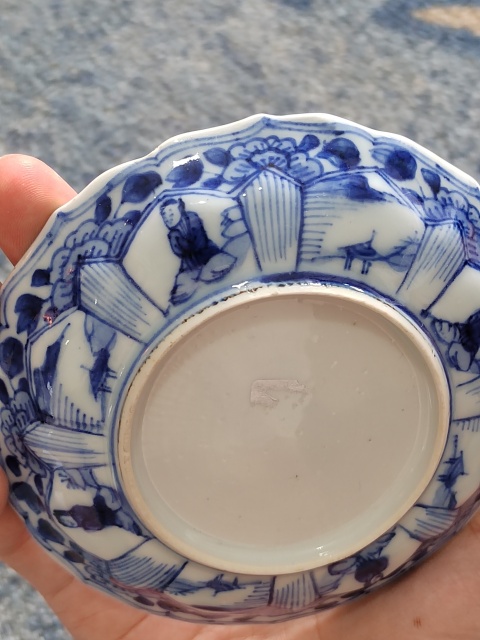 古玩陶瓷清康熙仕女花卉紋開窗青花盤拍賣,當前價格950元