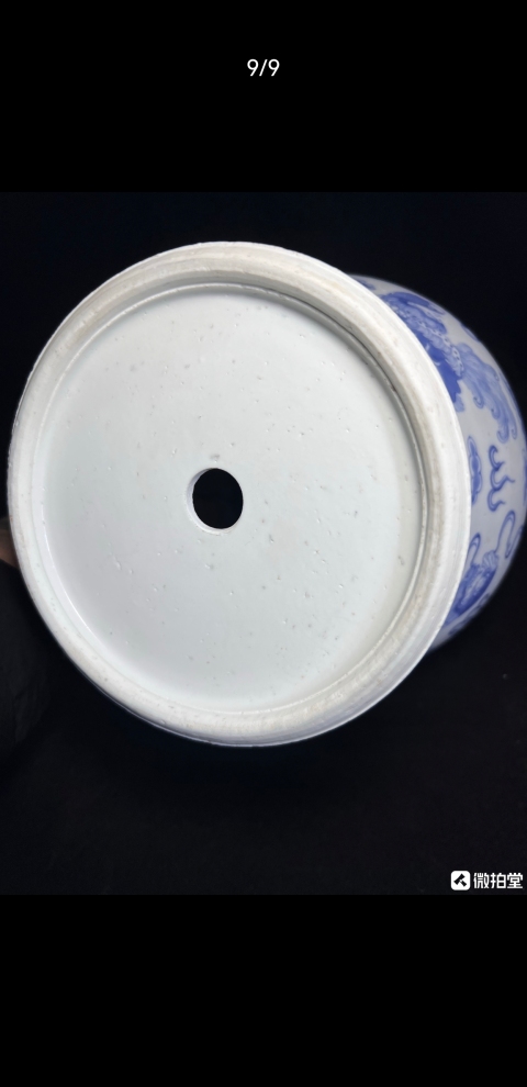 古玩陶瓷青花獅子滾繡球紋馬蹄尊拍賣,當前價格6600元
